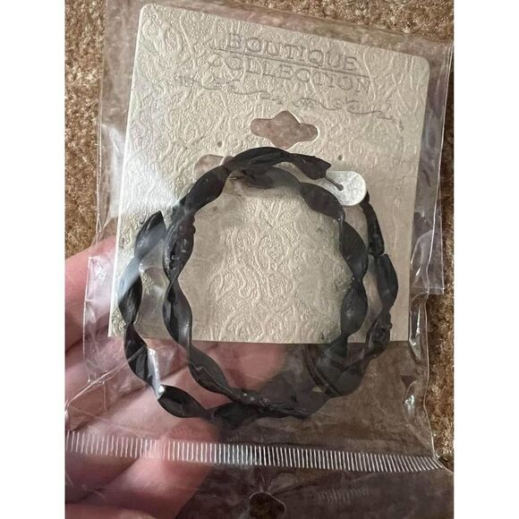 NIP Large Black Spiral Hoop Earrings 2” Wide by Gennaro - Picture 3 of 5